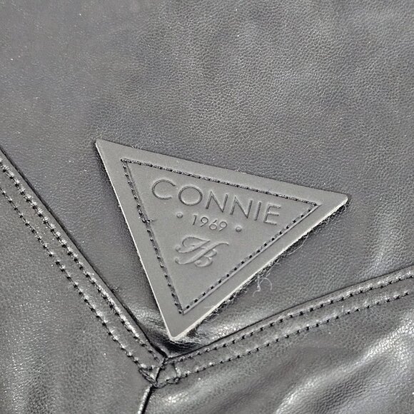 Honey Birdette Connie Black High Waisted Brief Faux Leather with Studs Size M - Picture 5 of 5